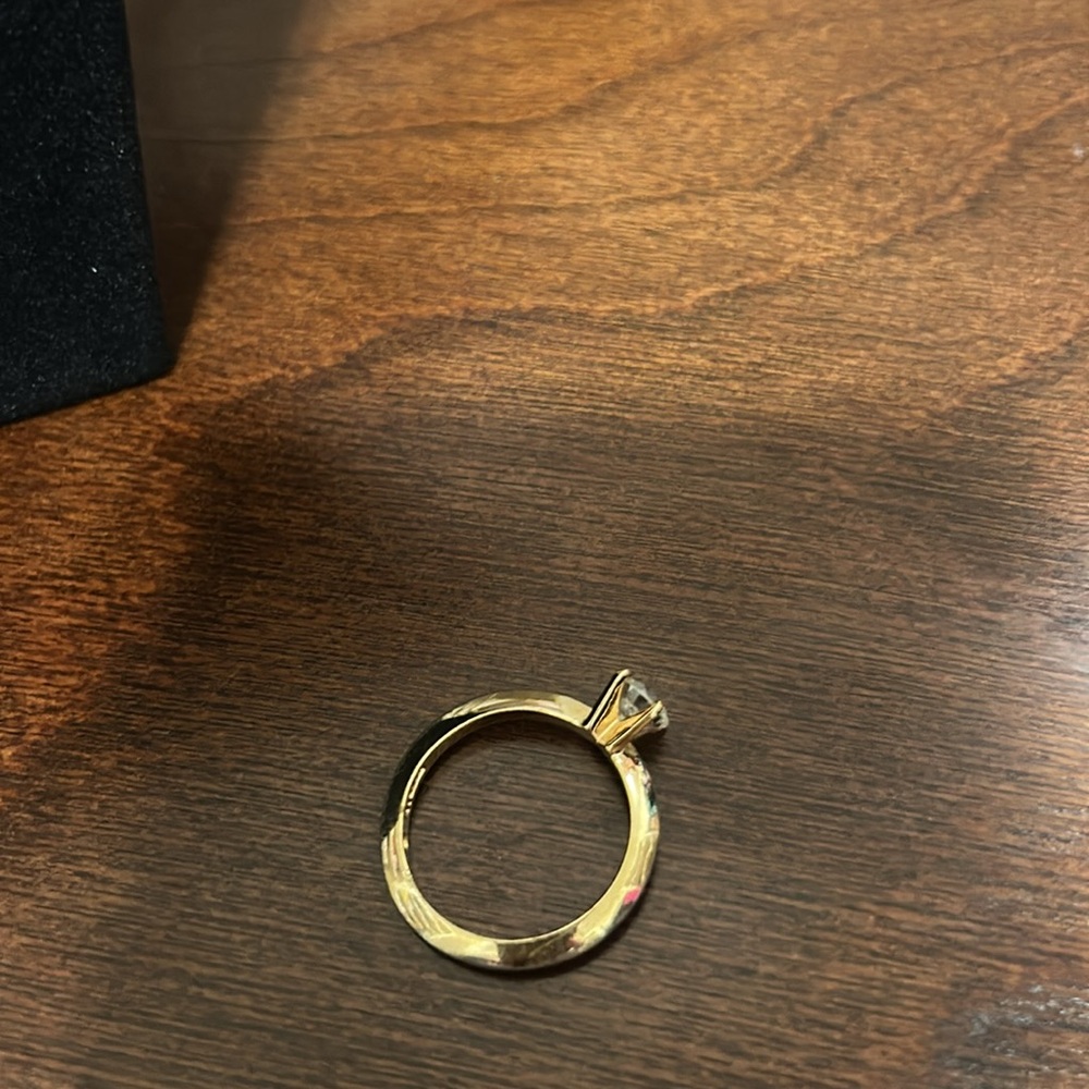Gold Tone Ring with Diamond Accent Size 9 - Picture 6 of 12